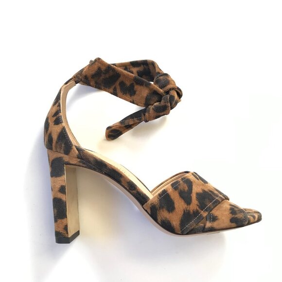 NWOB NEW Marion Parke Bella Leopard Heels Sandals Womens 36 6 Black Tan Suede